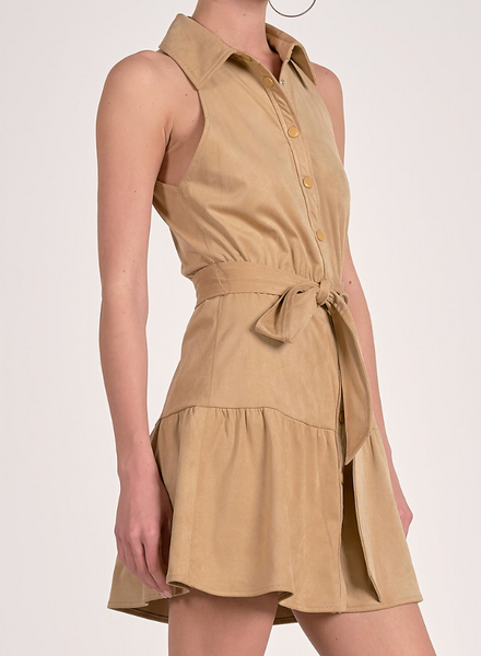 Taylor Suede Tie Waist Dress