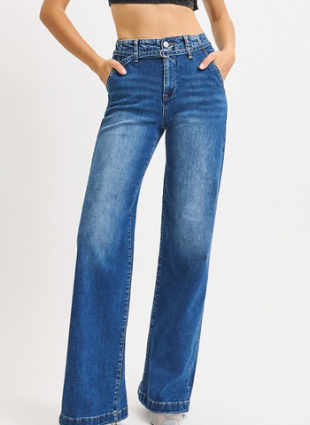 Jess Belted Straight Leg Jeans
