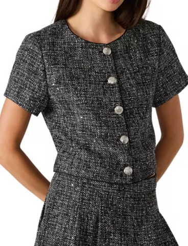 Zoey Tweed Short Sleeve Blazer