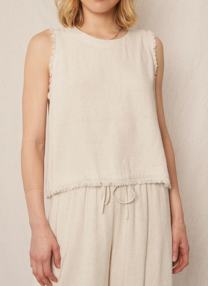 Tia Fray Detail Pants Set