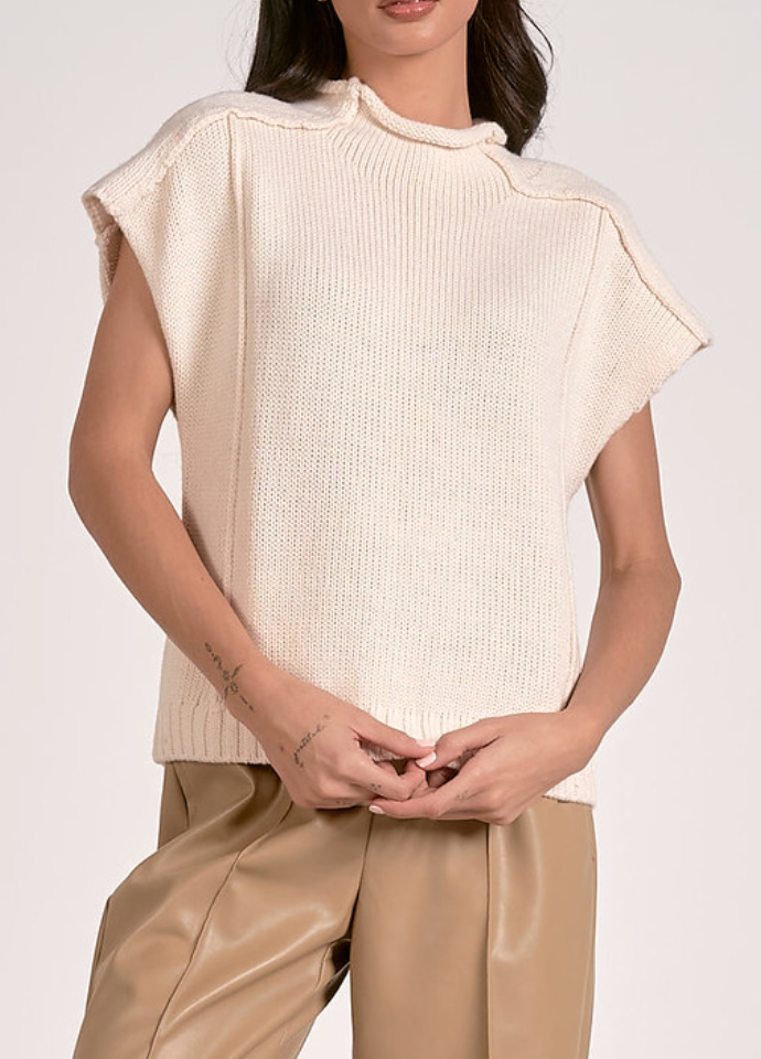 Aubrey Sleeveless Mock Neck Sweater