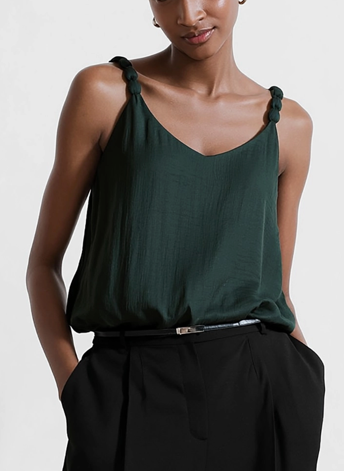 Sally Beaded Satin Strap Top