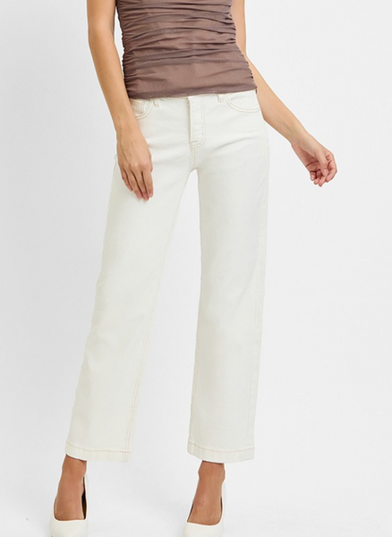 Evie Mid Rise Straight Leg Jeans