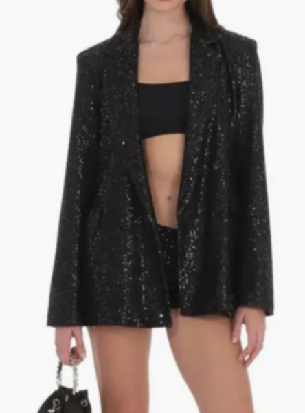 Alia Oversized Sequin Blazer
