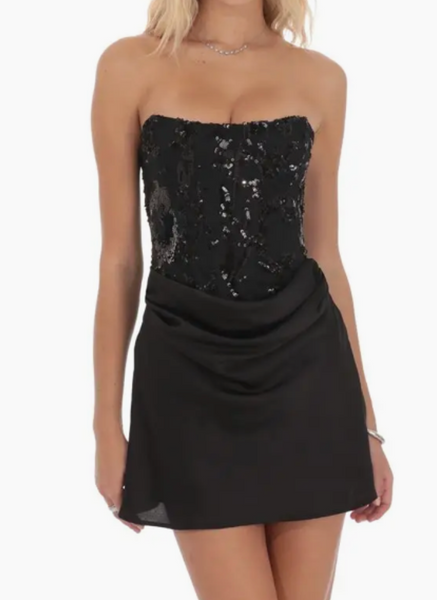 Milla Sequin Satin Mini Dress