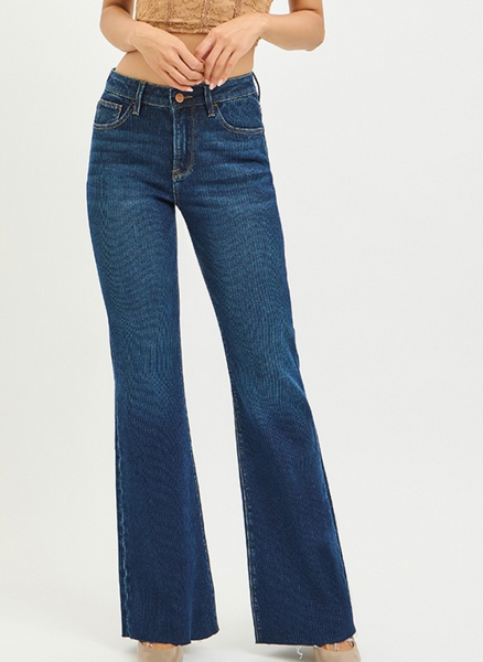 Candace Texture High Rise Flare Jeans