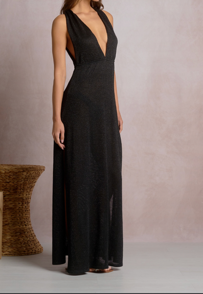 Grace Plunging Lurex Dress