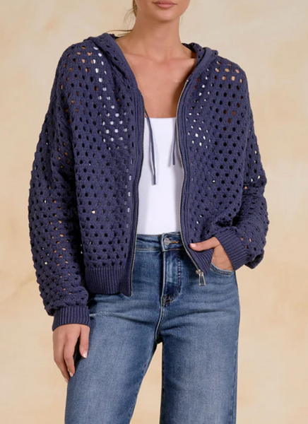 Brandy Open Knit Hoodie Cardigan