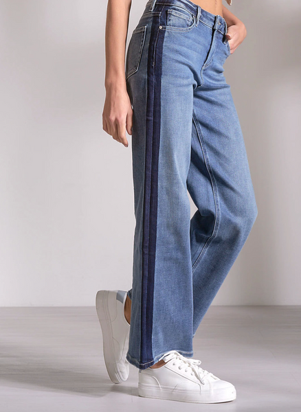 Jaxson Side Stripe Mid Rise Jeans