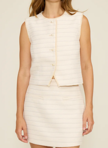 Monaco Tweed Skirt Vest Set