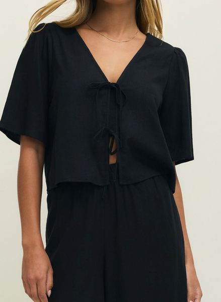 Lea Linen Tie Front Top/Pants Set