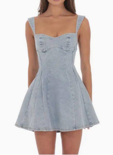 Morgan Fit+Flare Denim Dress