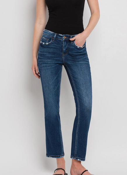 Mel Mid Rise Ankle Slim Straight Jeans