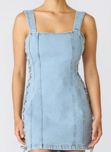 Gianna Side Lace Up Denim Dress – Covetique Clothing