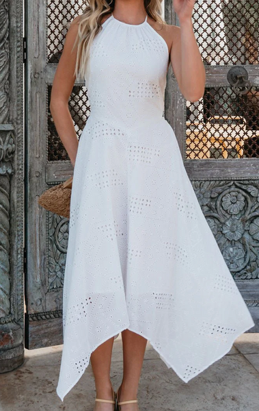 Lina Eyelet Midi Dress