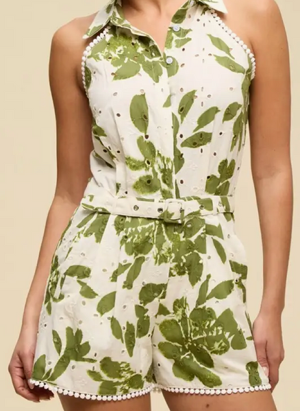 Brynn Eyelet Tie Front Romper