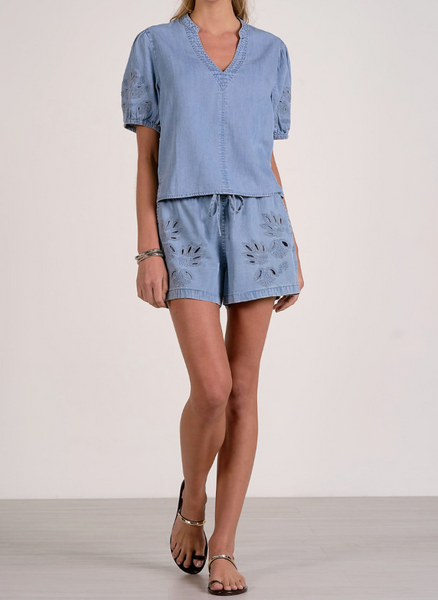 Hallie Embroidered Denim Set