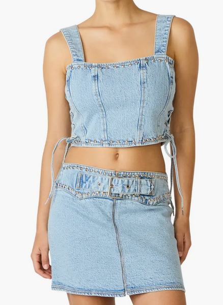 Babe Belt Buck Denim Skirt
