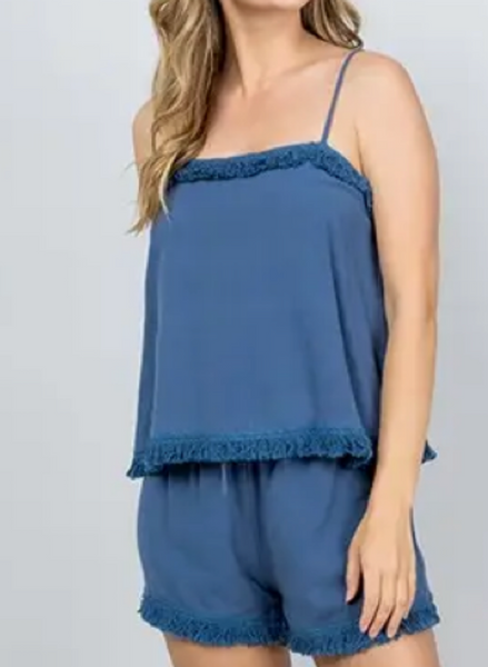 Faye Fringe Detail Shorts Set