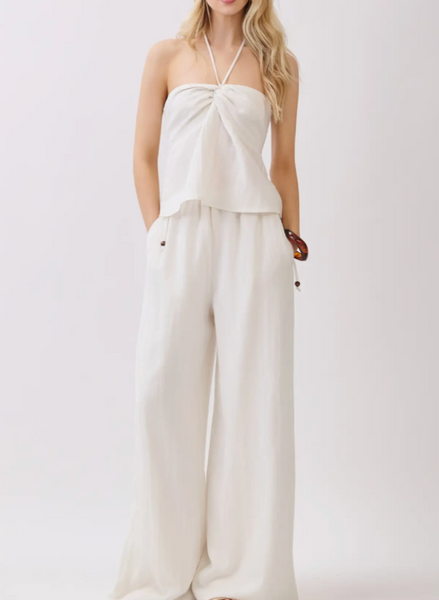 Emily Halter Neck Top Wide Leg Pants Set