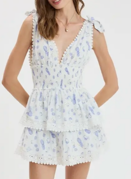 Dallas Tie Shoulder Tiered Dress