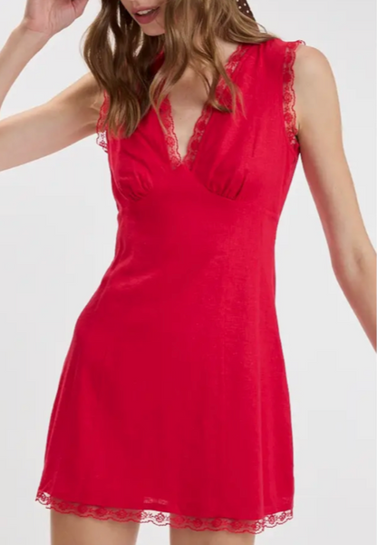 Leo Lace Trim Mini Dress