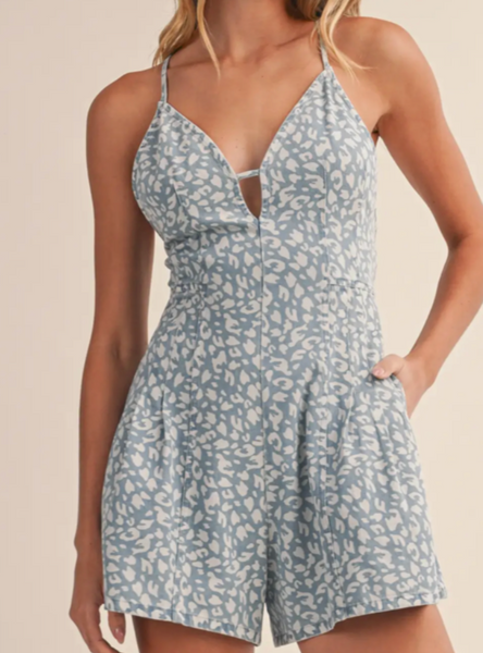 Avery Straggly Back Denim Romper