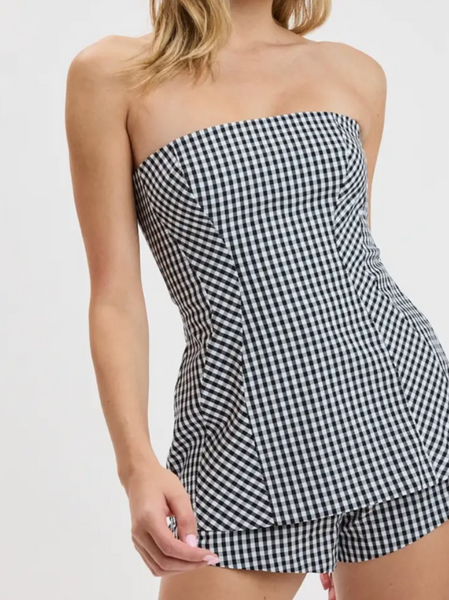 Olivia Plaid Top Shorts Set
