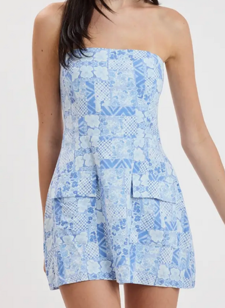Ariana Print Strapless Dress