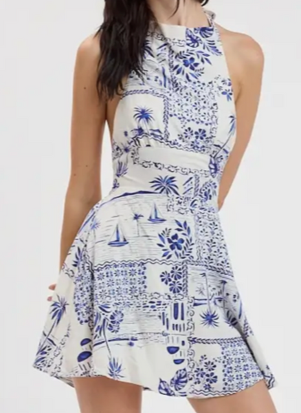 Charlene Halter Neck Mini Dress