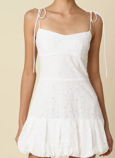 Mia Eyelet Tie Shoulder Dress