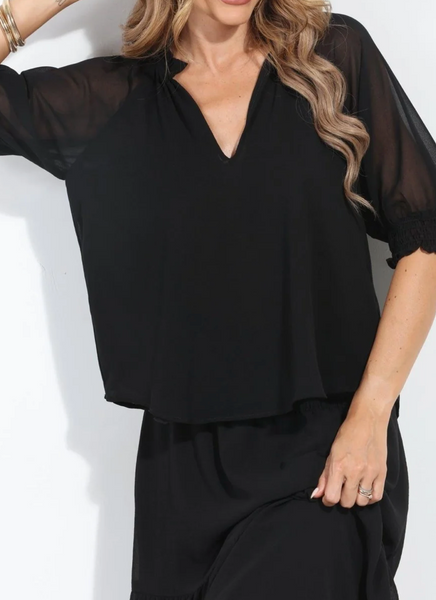 shannon Sheer Sleeve Top