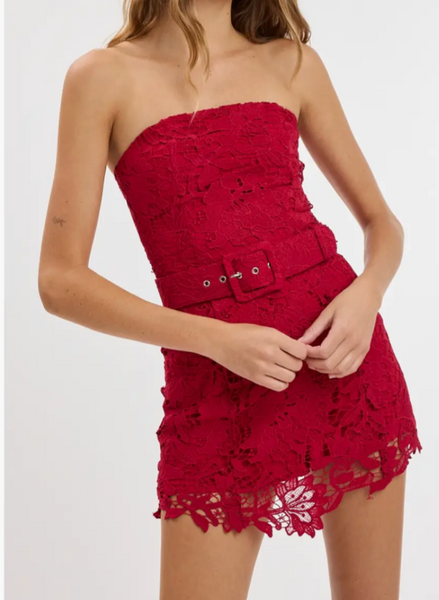 Bella Lace Belted Mini Dress With Shorts