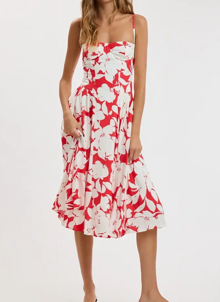Lily floral Midi Dress