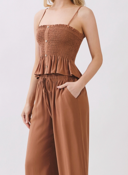 Hailey Smock Top/Drawstring Pants Set