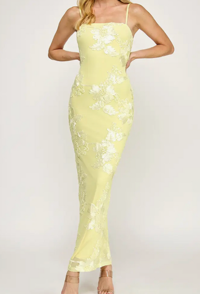 Amelia Brocade Floral Dress