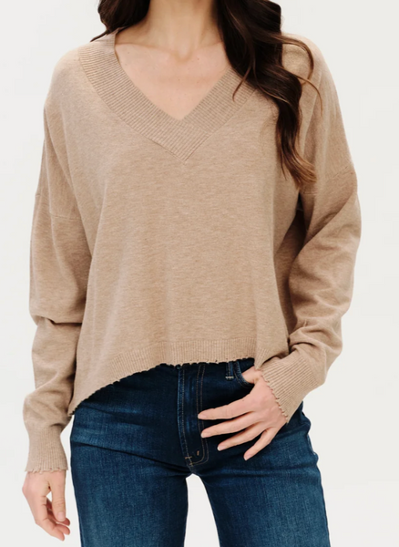 Geneva Frayed Detail Knit Top