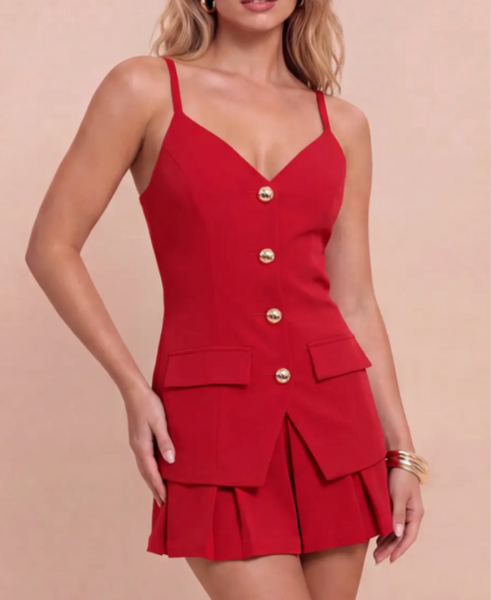 Kara Pleaded Romper