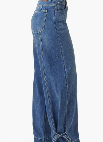 Relaxed Barrel Tie Ankle Jeans