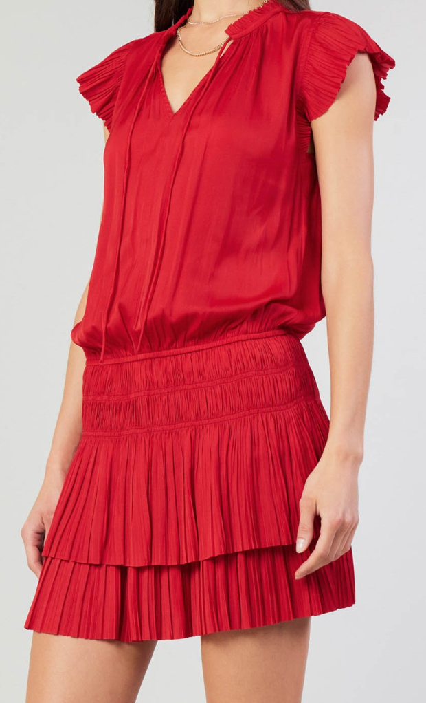 Kerri Pleated Flutter Sleeve Dress Kerri Pleated Flutter Sleeve Dress