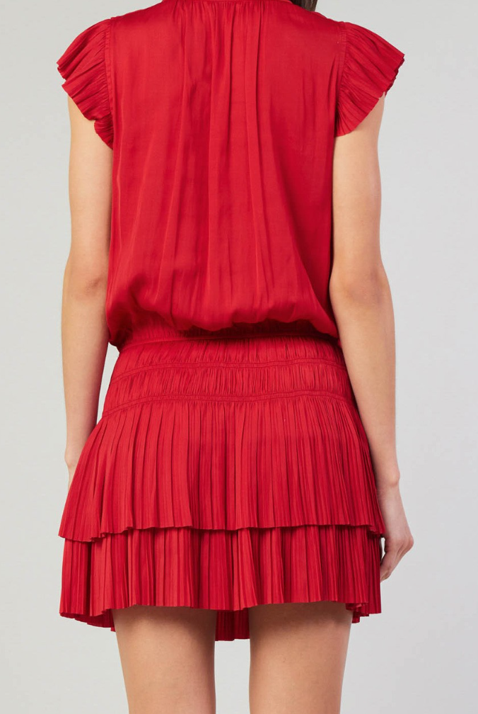 Kerri Pleated Flutter Sleeve Dress Kerri Pleated Flutter Sleeve Dress