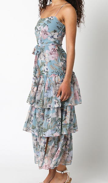 Karina Ruffle Midi Dress