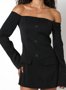 blazer off shoulder dress Waiting For Tonight Off Shoulder Blazer Dress