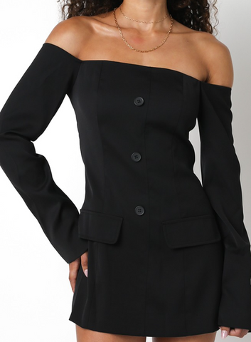 Audrey Off Shoulder Blazer Dress