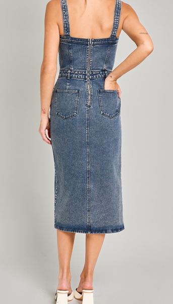 Aria Midi Denim Dress