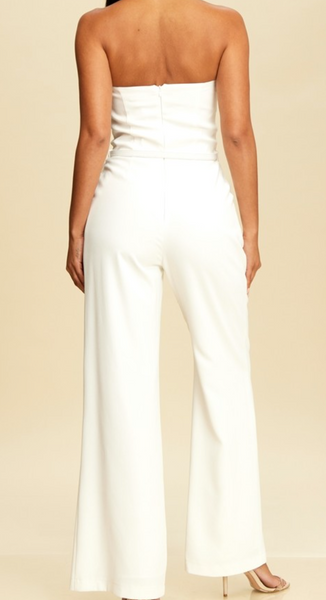 Britney Strapless Belted Jumpsuit