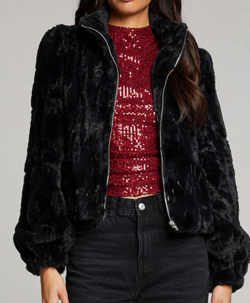 Foxy Sequin Fur Jacket