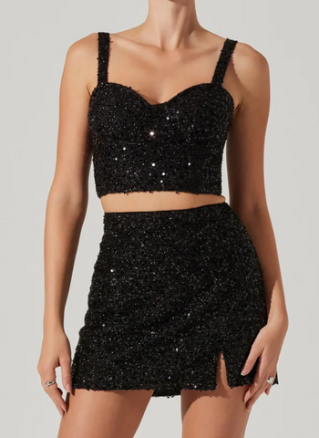 Porscha Sequin Two Piece Skirt Set