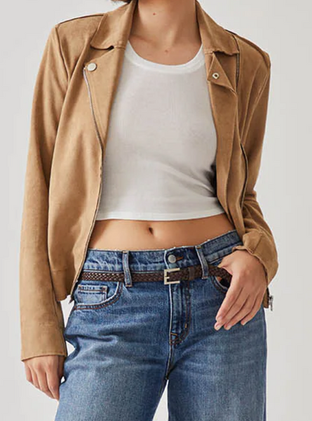 Frances Faux Suede Moto Jacket