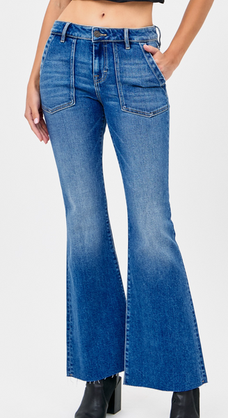 Peggie Flare Patch Pocket Jeans